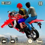 Flying Motorbike Taxi Driving Logo